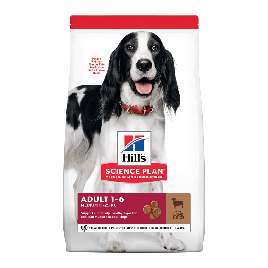 2.5 KG Hill's Science Plan Adult Medium Cordeiro e Arroz ração para cães