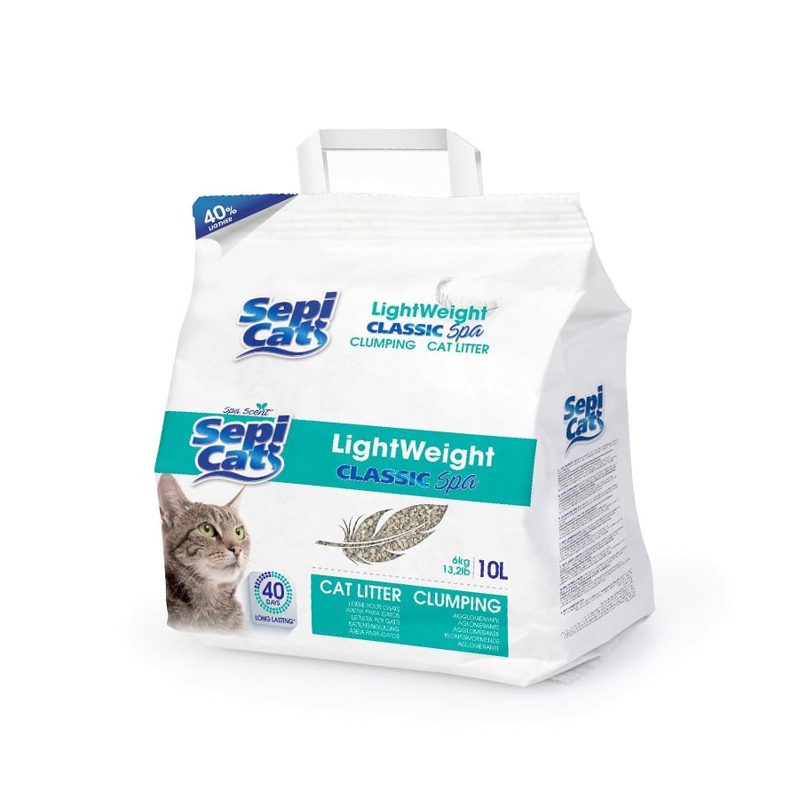 10 L Sepicat LightWeight Classic Spa Areia Aglomerante para gatos