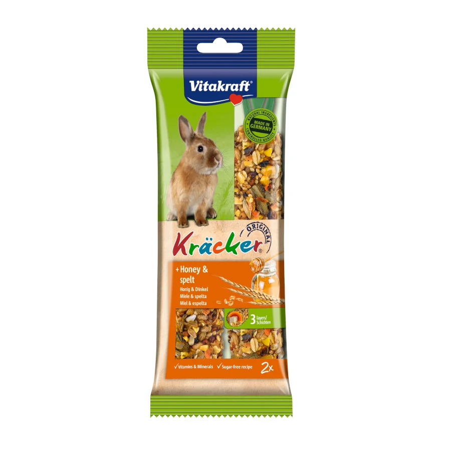 2 sticks Vitakraft Kräcker Barras de Mel para coelhos