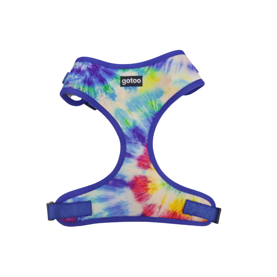 Gotoo Peitoral ajustável estampado azul tie-dye para cão