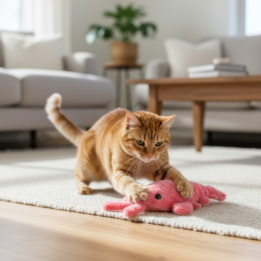 Tootoy! Interactive & Stimulate Brinquedo Lagosta Interativa para gatos