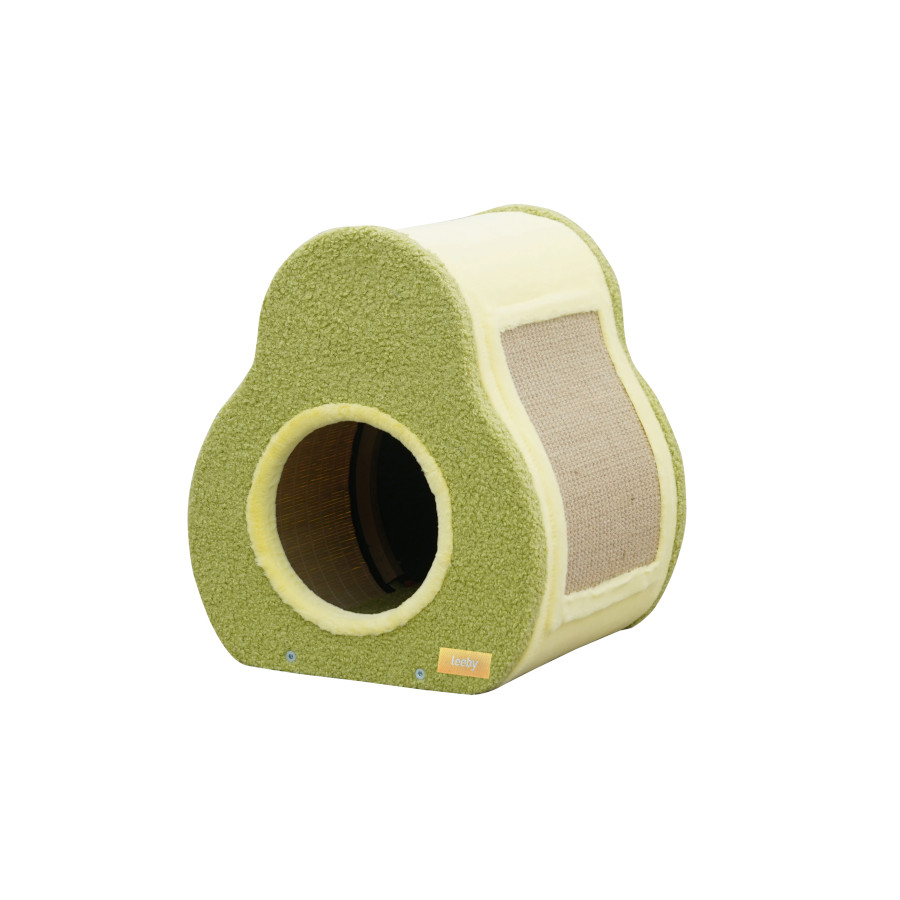 Leeby Alphonse cama nido com arranhador em forma de abacate para gatos