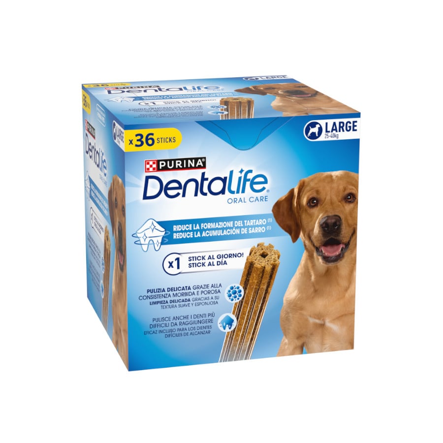 36 sticks Dentalife Snacks Dentários para cães de raça grande