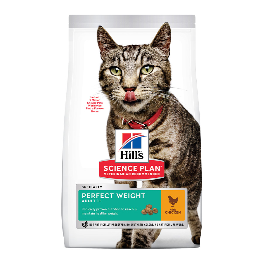 2.5 kg Hill's Science Plan Perfect Weight Adult frango ração para gatos