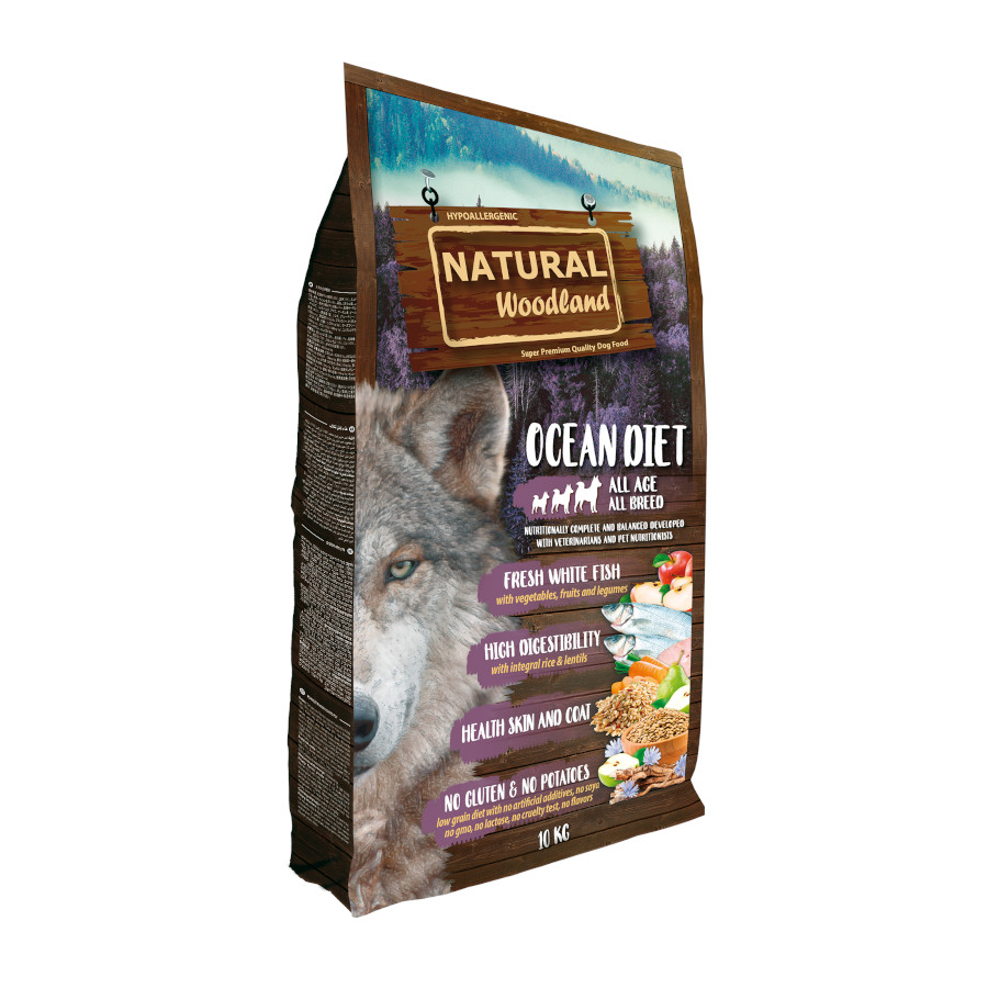 10 KG 10 kg Natural Woodland Ocean Diet Hypoallergenic Ração para cães