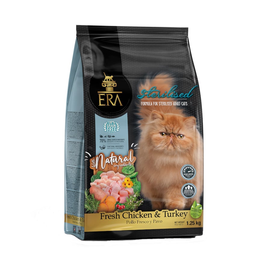 1.25 KG 1.25 kg Era Grain Free Pollo y Pavo Pienso para gatos esterilizados