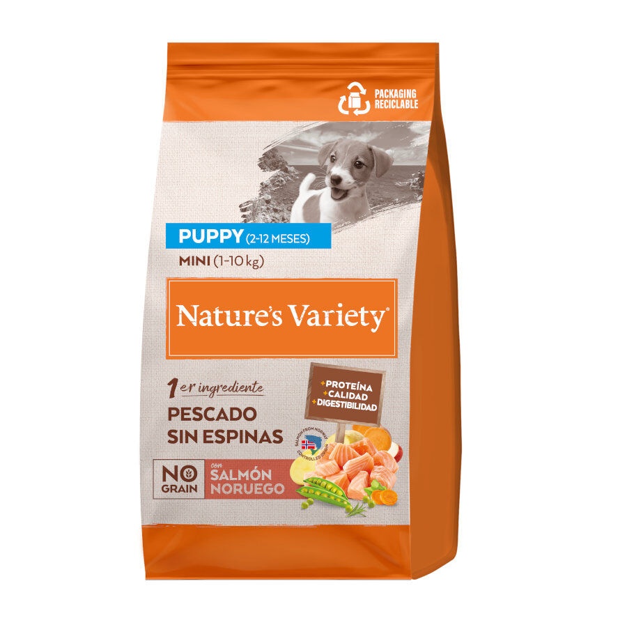 1.5 kg Nature's Variety No Grain Puppy Mini Salmão Noruega Ração para cachorros