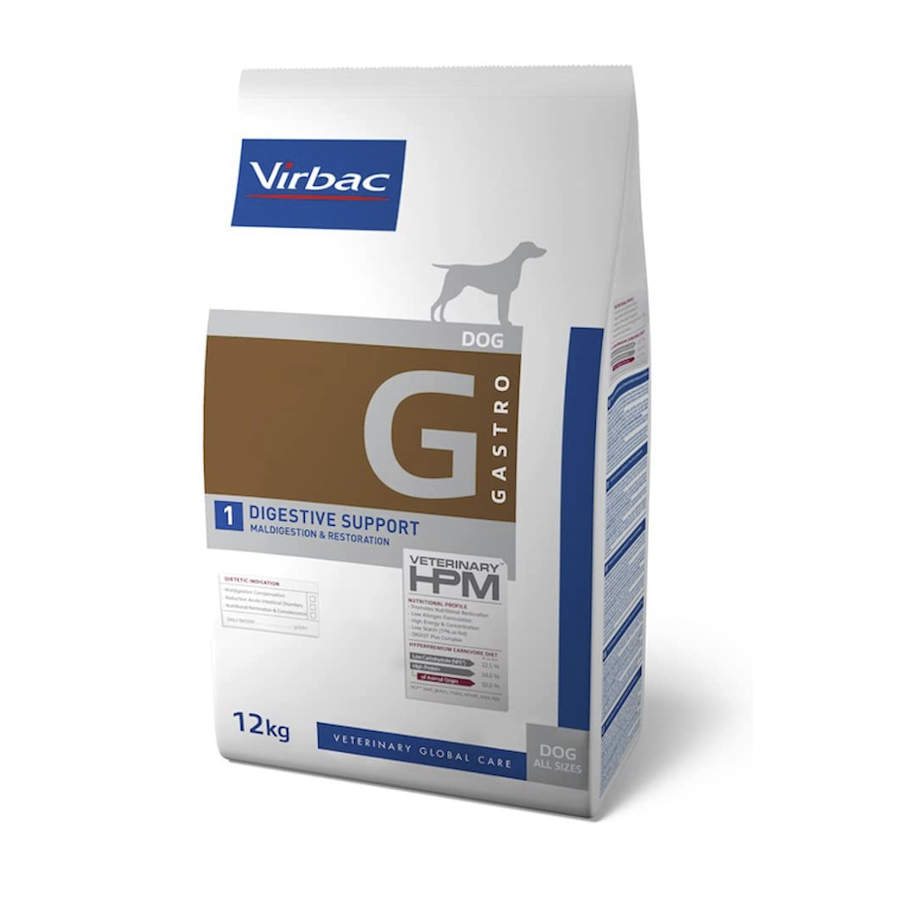 12 kg Virbac Gastro Digestive Support HPM ração para cães