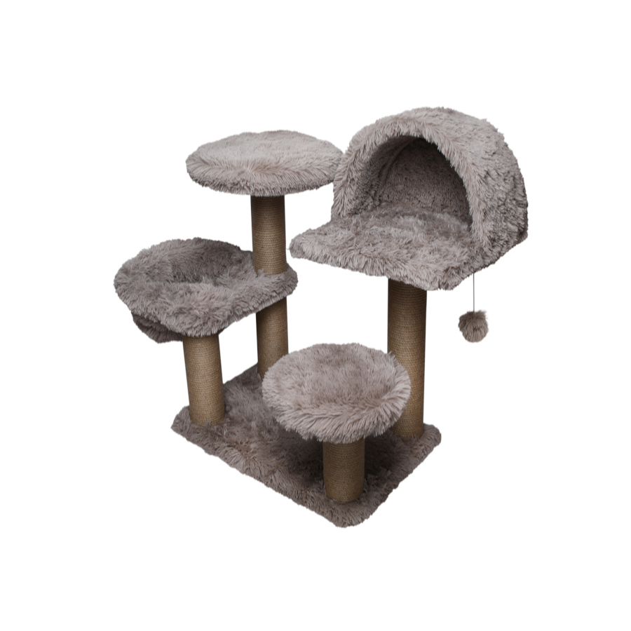 Catshion Katy Árvore Arranhador com Gruta Bege para gatos