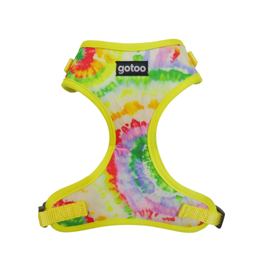 Gotoo Peitoral ajustável estampado tie-dye amarelo para cão