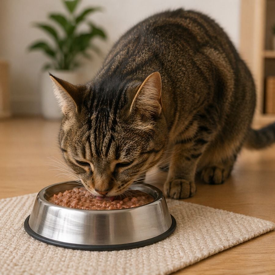 Leeby Comedouro em Aço Inoxidável para gatos