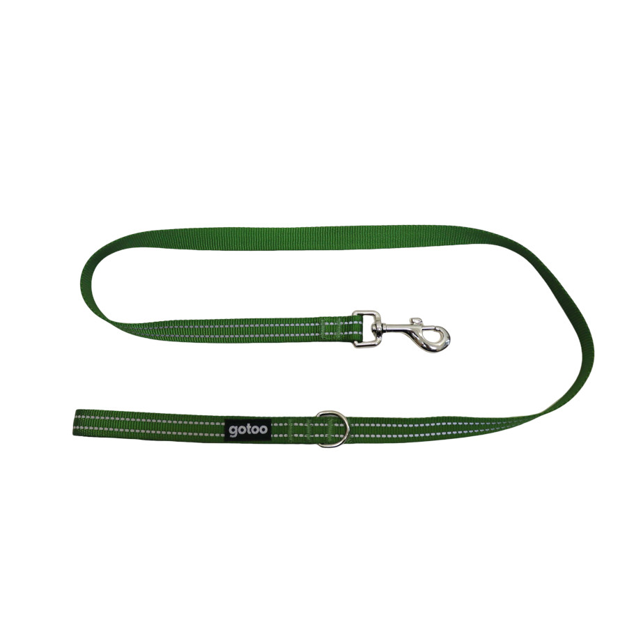 Gotoo Trela de nylon refletora verde para cães