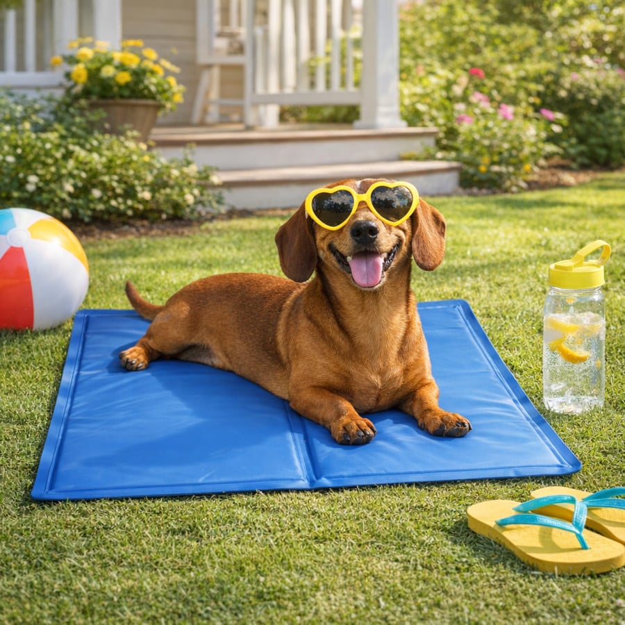 Summer Vibes Manta Refrescante Azul para cães