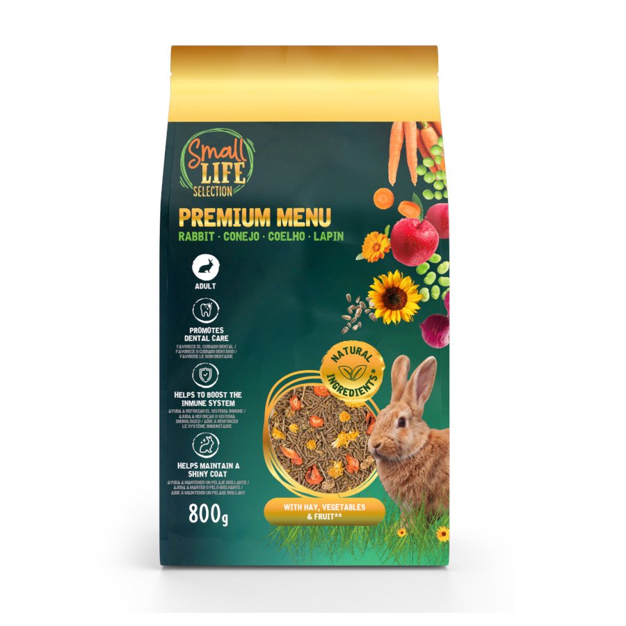 0.8 kg Small Life Premium Menú Comida para coelhos adultos