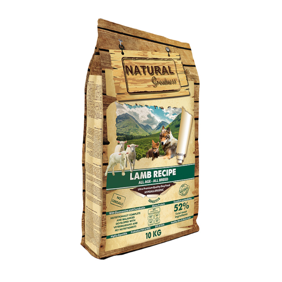 10 kg Natural Greatness Sensitive Ração de cordeiro para cães