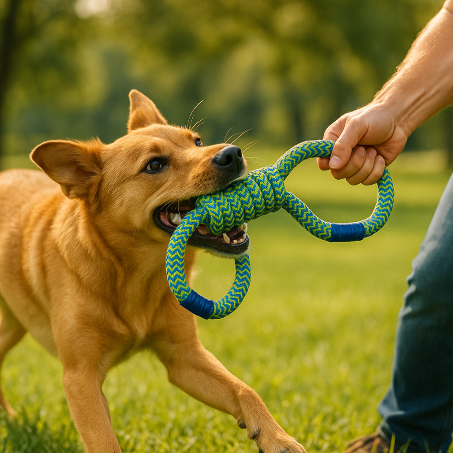 Tootoy! Pull Brinquedo de corda em oito para cães