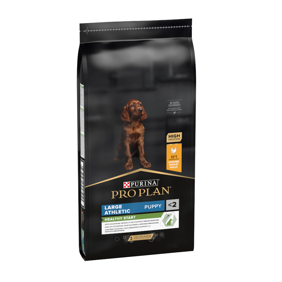 2 x 12 kg Pro Plan Puppy Large Athletic Frango ração para cães Pack poupança!