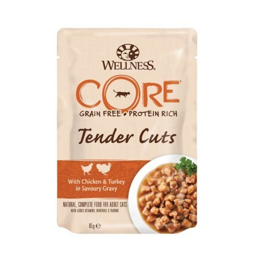 Wellness Core Tender Cuts frango e pero saquetas para gatos, , large image number null