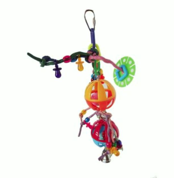 Flamingo Brinquedo Cadeia Suspensa com bolas e corda para pássaros