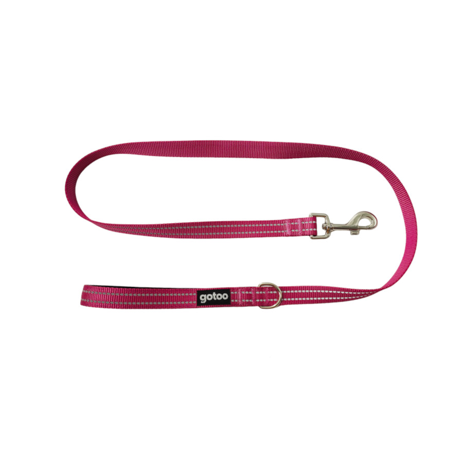 Gotoo Trela de nylon refletiva rosa para cães