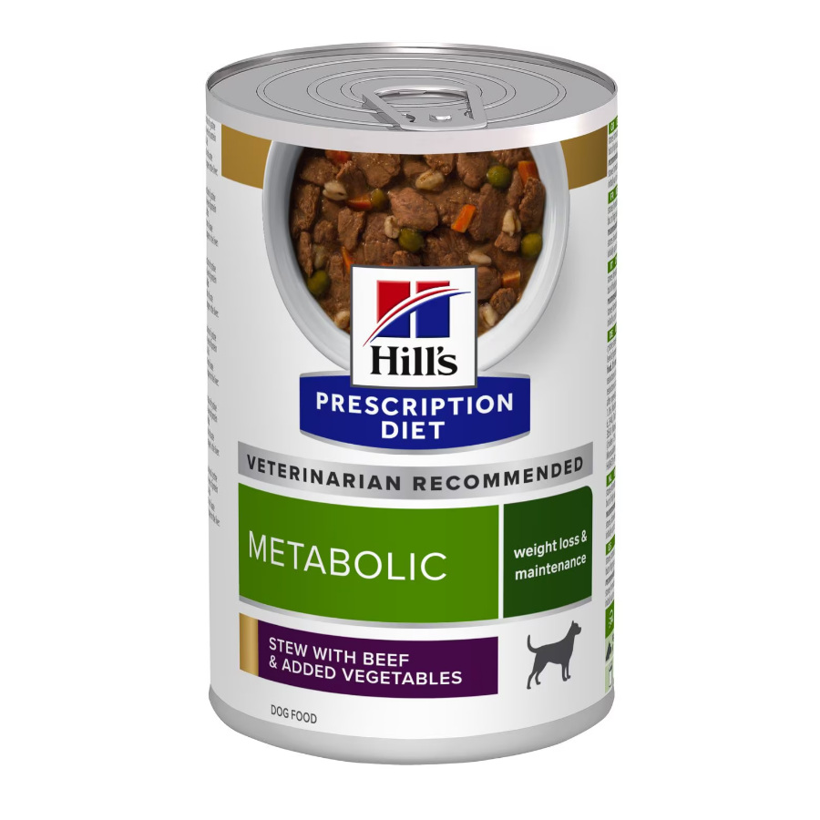370 g Hill's Prescription Diet Metabolic Lata de carne e vegetais para cães