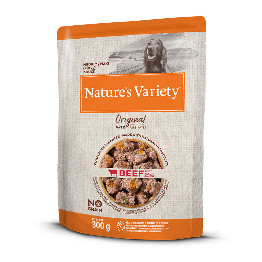 7.2 kg Nature's Variety Medium / Maxi Adult Carne de Vaca saqueta para cães