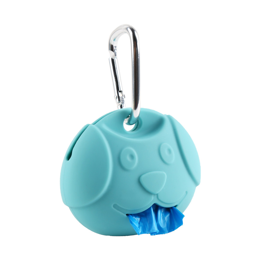 Gotoo Porta sacos de silicone azul para cães