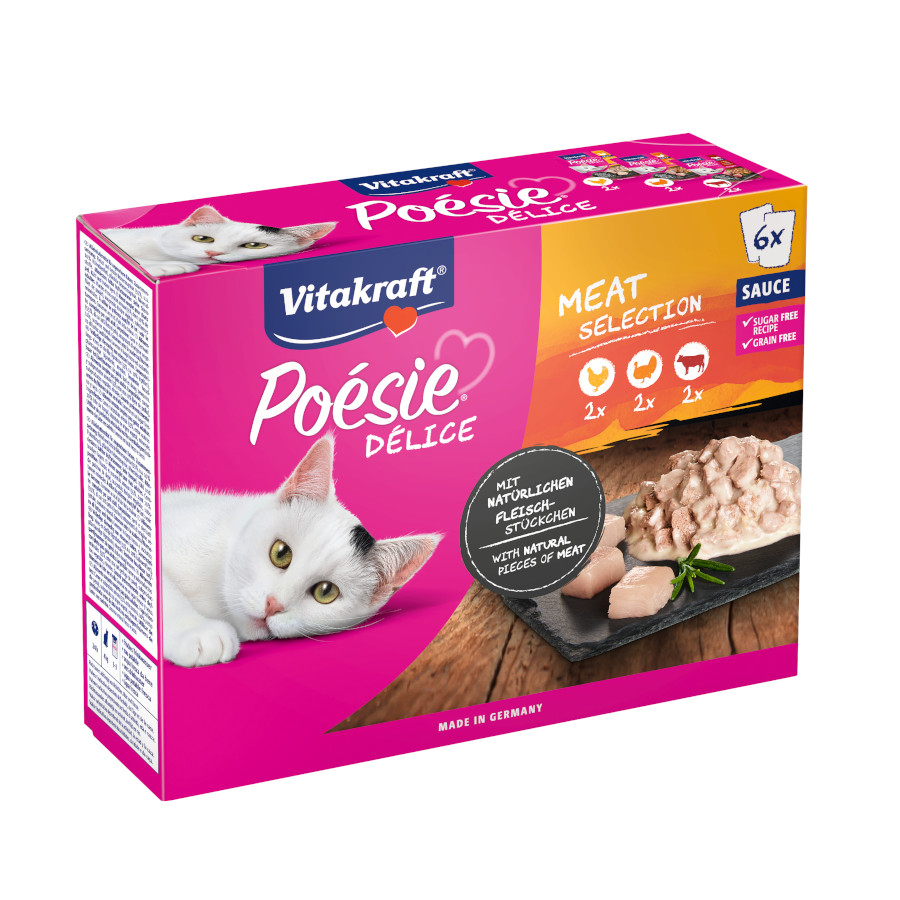24 saquetas x 85 g Vitakraft Poésie Carne saqueta em molho para gatos Pack poupança!