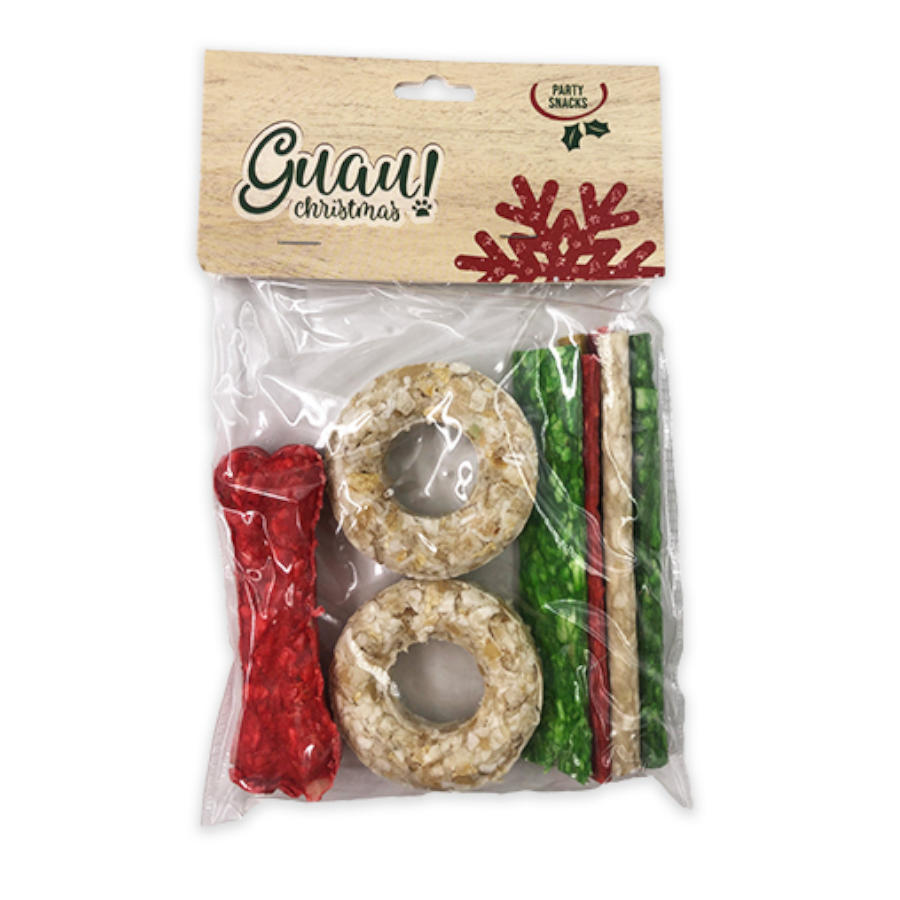 Guau Christmas Biscoitos de couro para cães