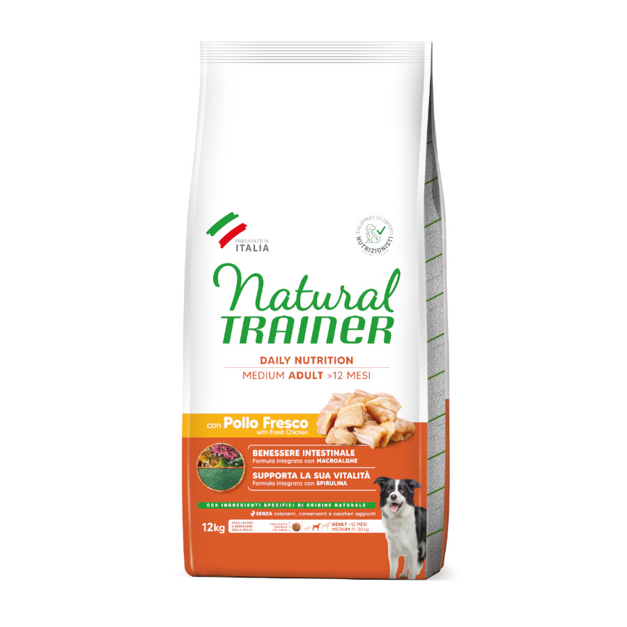 12 kg Natural Trainer Adult Medium Frango ração para cães