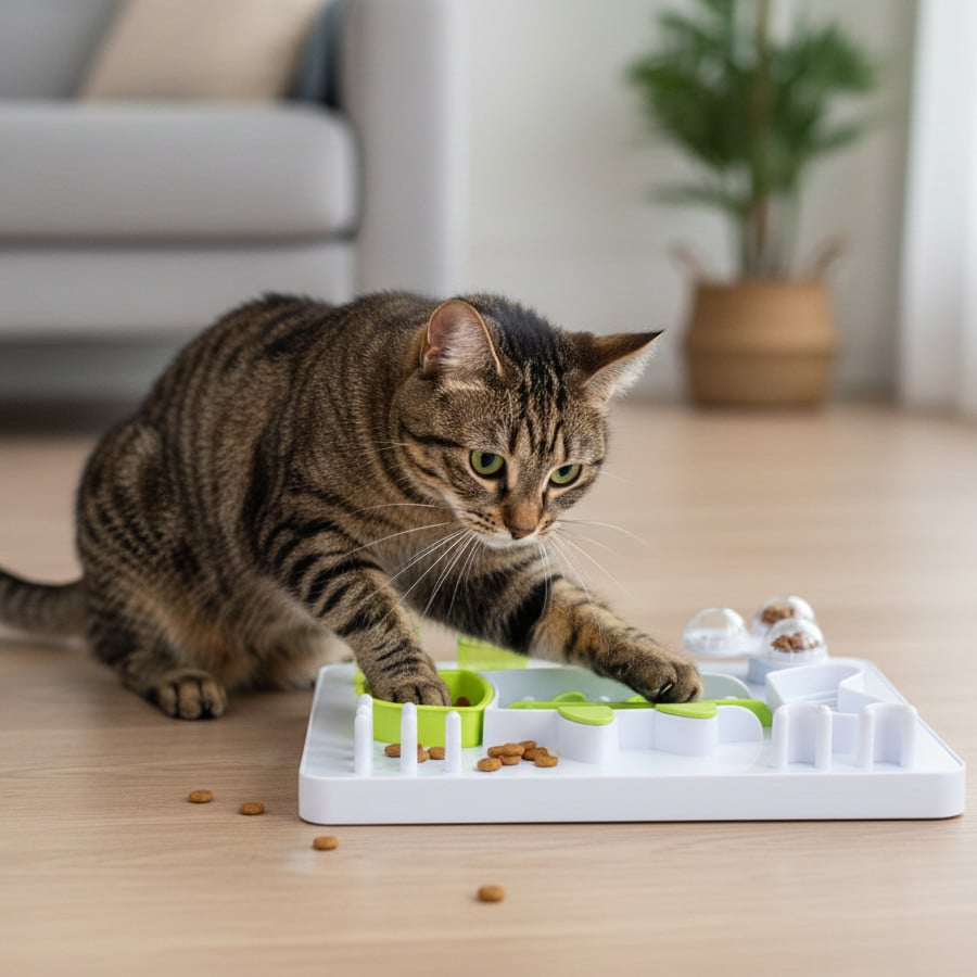 All For Paws Interactives Puzzle em formato de Peixe Brinquedo para gatos