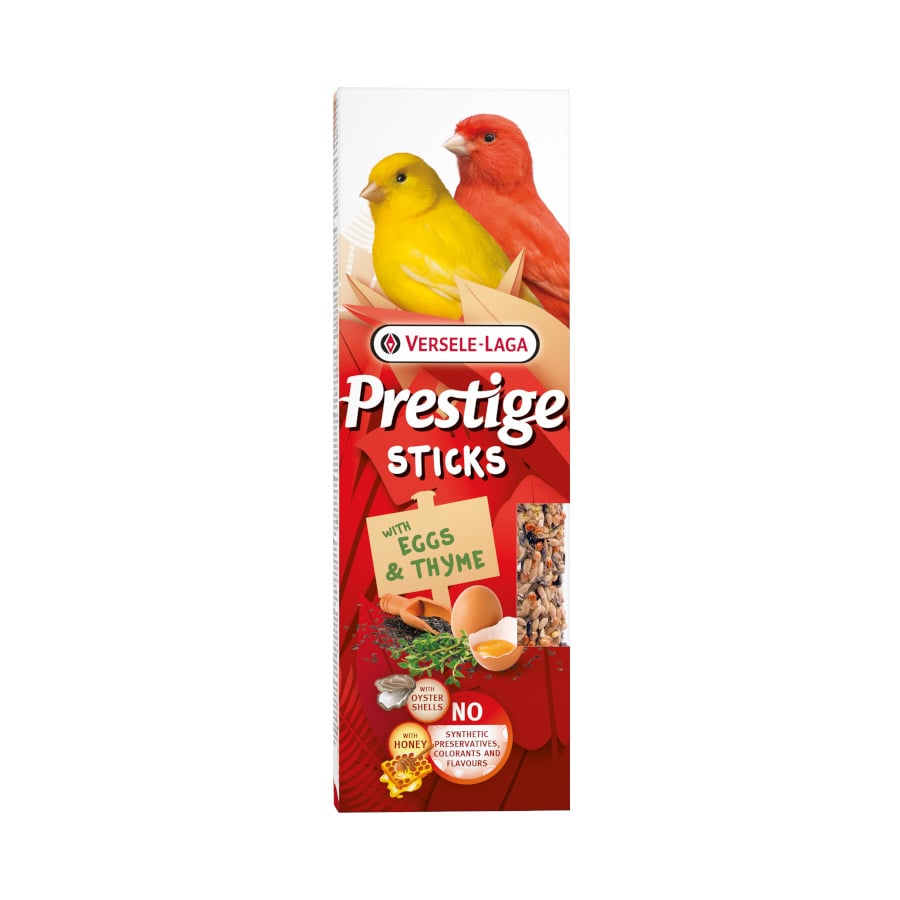 0.06 KG Versele-Laga Prestige Sticks Ovos e barras de tomilho para canários