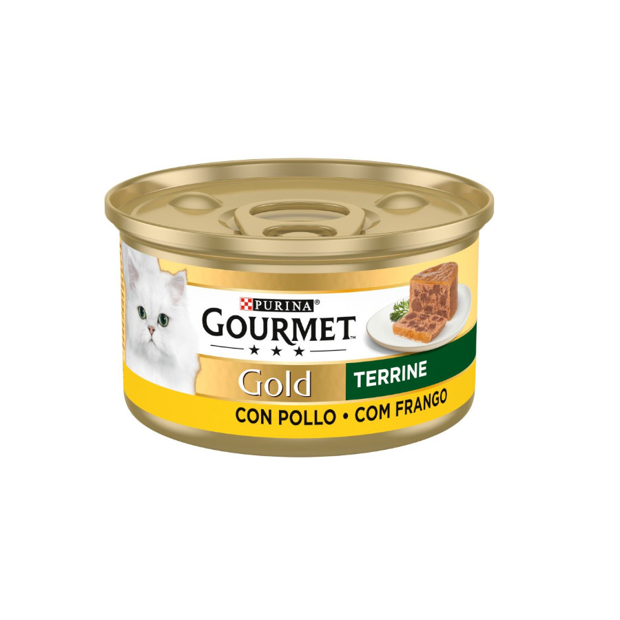 24 latas x 85 g Gourmet Gold Terrine de Frango em lata para gatos Pack poupança!